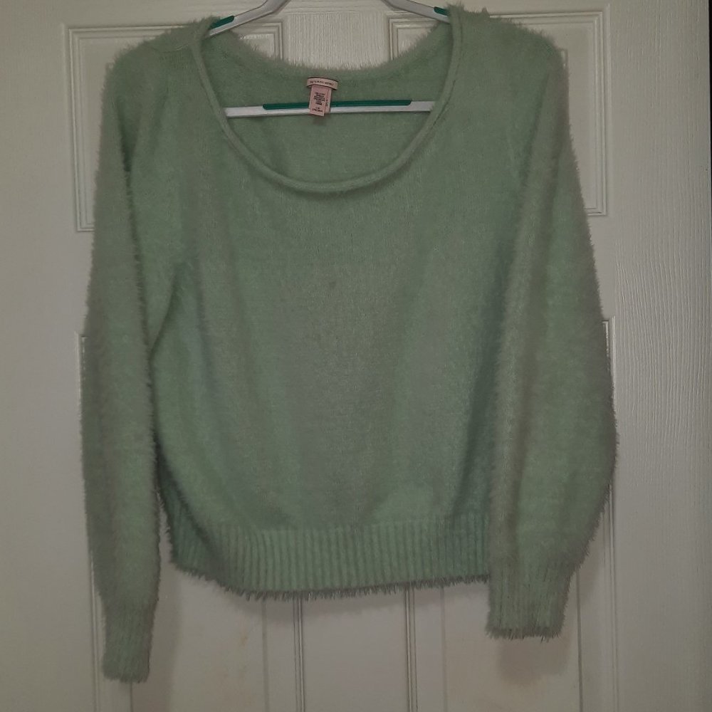 Victoria Secret Mint Green Fuzzy Sweater Large